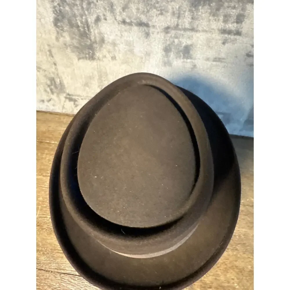 Vintage 1960s Richman Brothers Pork Pie Hat 7 1/4 Brown Felt Telescope Crown 60s